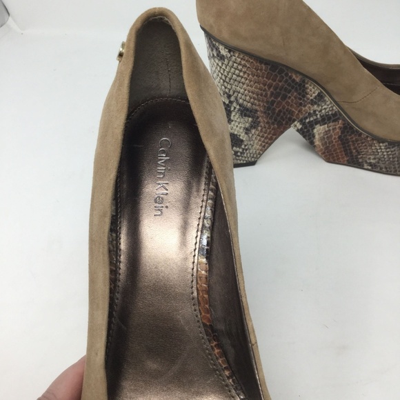 Calvin Klein Wedges Suede Snake Kainen 8.5M - Picture 7 of 8